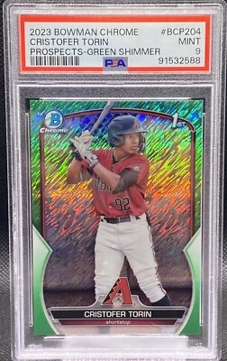 🔥🔥 2023 Bowman Chrome Cristofer Torin 1st Green Shimmer /99 Dbacks PSA 9 🔥🔥 - Image 1 of 2