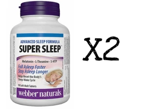 Webber Naturals Super Sleep Natural for Insomnia and Anxiety 90 Tabletsx2 Canada