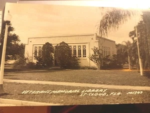 St Cloud Florida Veterans Memorial Library rppc postcard a102 - Picture 1 of 2