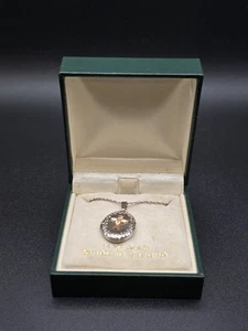Collana medaglione preghiera croce oro sterling 10 carati vintage Christian Coleman Co. - Foto 1 di 19