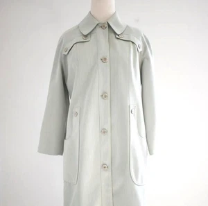 1970s Misty Harbor Pale Silver Sage Trench Coat - Picture 1 of 6