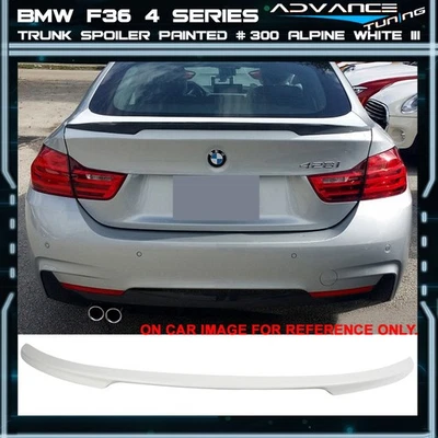 Fits 15-20 BMW F36 4 Series Gran Coupe Trunk Spoiler Painted # 300 Alpine White - Imagem 1 de 4