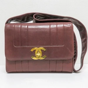 Bolso Bandolera Chanel Mademoiselle Coco Mark Marrón 2Nd Usado Calidad Iko - Imagen 1 de 10