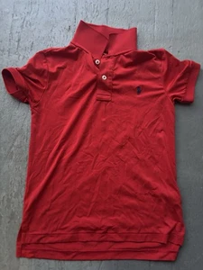 Ralph Lauren Polo Shirt Kids Size 6 Solid Red Embroidered Logo - Picture 1 of 3