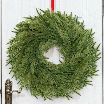 Corona mixta de pino y cedro-24 corona de pino Norfolk de tacto real, suave realista y Th Foto 1 de 4