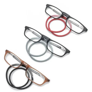 Hanging Folding Magnetic Reading Glasses Eyeglasses Click Connect Neck Rope NEW - Picture 1 of 31