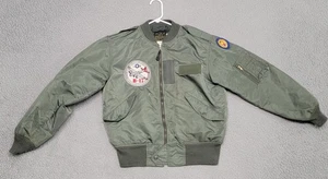 EAA B-17 Bomber Jacket Mens Small Green Flight Aviation Historical Society Patch - Picture 1 of 18