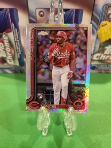 2025 Topps Chrome FANATICS Logofractor #253 Rece Hinds Rookie Cincinnati Reds - Picture 1 of 2