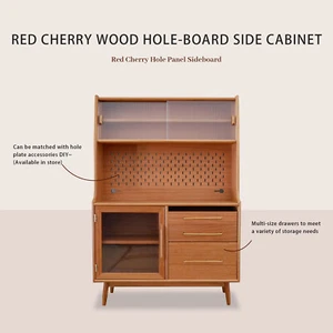 Red cherry wood Sideboard Cabinet 1/6 Scale Furniture Storage Cabinet Mini - Picture 1 of 10