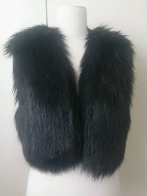 Jimmy Choo for H&M Fellweste Fell Weste Fake Fur Schwarz Black Gr. 38 US size 8 - Bild 1 von 3