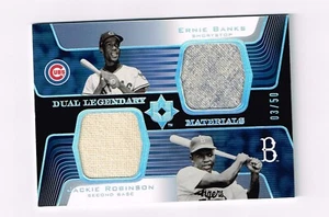 Ernie Banks Jackie Robinson 2004 Ultimate Collection juego doble usado # 3/50 - Imagen 1 de 2