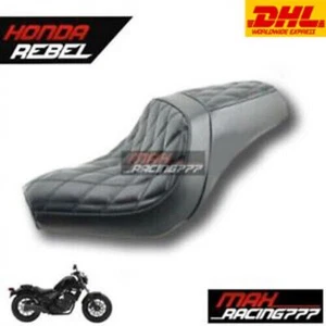 HONDA REBEL CMX 300 500 2017-2022 REPLACEMENT DOUBLE CUSHIONS DUAL SEAT BLACK - Picture 1 of 8