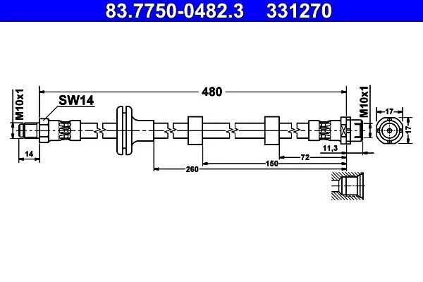 Manguera de freno ATE para LAND ROVER Range Rover III SHB000011 Foto 1 de 1