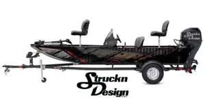 Distressed Black Smudge Red Rust Tech Fisch Barsch Boot schwarz Aufkleber Verpackung USA Vinyl - Bild 1 von 1