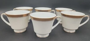 6-Legendary By Noritake Crestwood Gold 4167 Coffee/Tea Cups - Picture 1 of 17