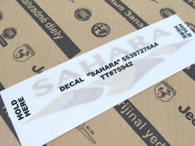 Jeep Wrangler Sahara 2007-2017 calcomanía emblema placa de identificación nuevo Mopar 55397276AA Foto 1 de 4