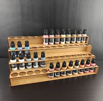 WARGAME-MODEL-MODS Paint Stand 52 bottle rack storage Scale 75 droppers wargames table top games