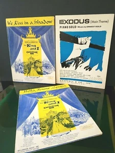 1951- 1960 Vintage Sheet Music Collection; 2 From the The King and I & Exodus - Picture 1 of 5