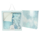 Watercolor Cove Collection 3-Piece Baby Gift Setwatercolor Print Blanket New
