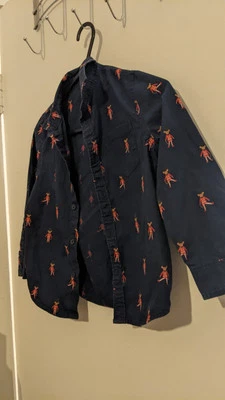 Boys M&S Navy Mice Soldiers Guards Long Sleeve Shirt Age 3-4 - Image 1 of 3