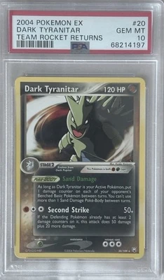 2004 POKEMON EX TEAM ROCKET RETURNS 20 DARK TYRANITAR PSA 10 - Image 1 of 2