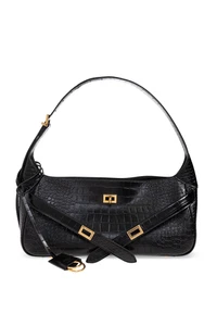BALENCIAGA Bel Air Small Embossed Black Leather Shoulder Bag New & Authentic - Picture 1 of 4