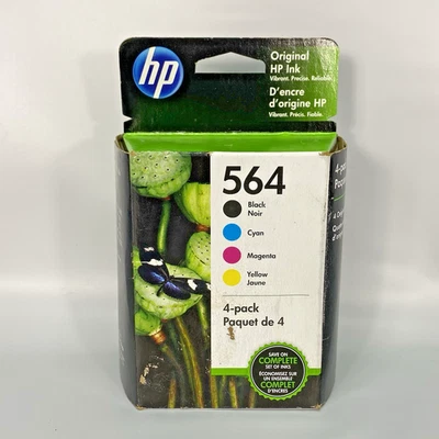 Cartuchos de tinta HP 564 - Paquete de 4 - Negro, cian, magenta, amarillo, (3YQ22AN) NUEVO EN CAJA Foto 1 de 4