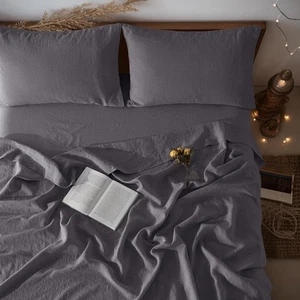 100% Linen Sheet Set Twin Size,Bed Sheets 3 Piece Sets,Solid Color Natural Fl... - Picture 1 of 8