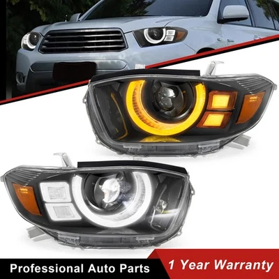 For Toyota Highlander 2008 2009 2010 LED Headlights  Front Lamp DRL Sequential — 第 1/4 张图片
