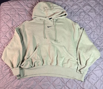 Nike Sudadera con Capucha Mujer XL Verde Oliva Recortada Centro de Entrenamiento Swoosh Gimnasio Foto 1 de 4