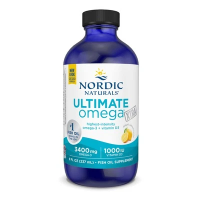 Nordic Naturals Ultimate Omega Xtra - Aceite de pescado Omega 3 de limón y 2x EPA a DHA 8 oz Foto 1 de 4
