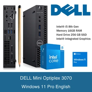 Dell OptiPlex 3060 i5-8th Gen Tiny PC 16GB RAM 256 GB SSD Windows 11 - Grade A - Picture 1 of 11