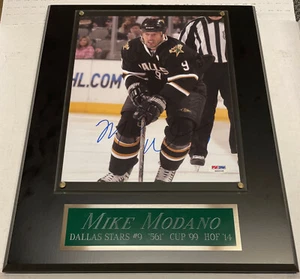 MIKE MODANO DALLAS STARS AUTOGRAPHED SIGNED FRAMED 8X10 PHOTO-12X15 PLAQUE-PSA - Picture 1 of 4
