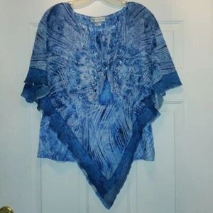Blusa Christopher & Banks azul pavo real que fluye - Imagen 1 de 7