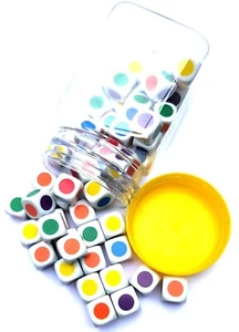 Colour Dot Dice x 50 in JAR Hands On Teaching Resources for Kids School - Picture 1 of 2