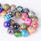 Coated Patterns Round 8mm 10mm Opaque Glass Loose Beads lot for Jewelry Making