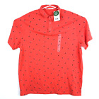 C&A Polohemd NEU Herren 2xl XXL Rot-Orange Tukane Print Kurzarm Jersey T-Shirt