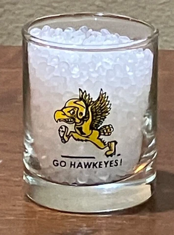 Vintage 1950s 1960s University Iowa Hawkeyes Football Herky the Hawk Shot Glass Cover