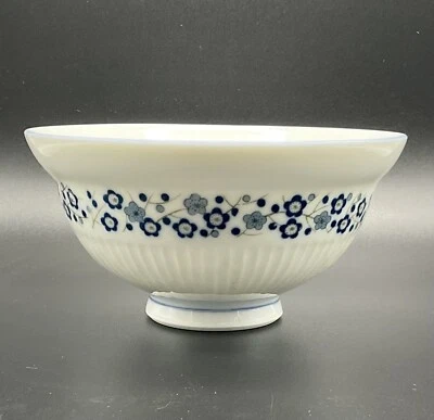 Японская миска для рисового супа лапши 6 дюймов фарфоровый синий цветочный дизайн СДЕЛАНО В ЯПОНИИ - Изображение 1 из 4