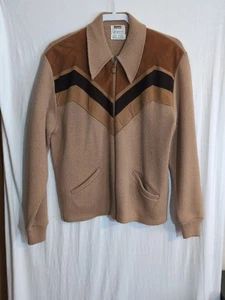 Suéter Vintage Para Hombre L Montgomery Ward Orlon Acrílico Años 80 Cremallera Completa - Imagen 1 de 5