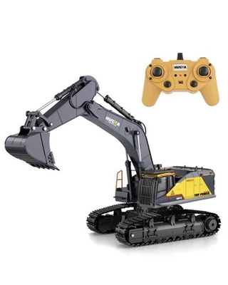 Excavadora de control remoto Huina 1592 escala 1:14, cubo de metal, 2 paquetes de baterías Foto 1 de 3