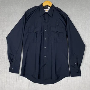 Flying Cross Military Shirt Mens 15.5 34/3 Black LAPD Navy Uniform Workwear - Picture 1 of 8