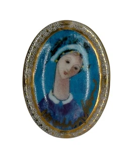 Anna Perenna Blaue Madonna Porzellan Brosche Anhänger 18 Jahre 1997 - Bild 1 von 4