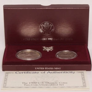 1992-S U.S. Olympic Coins Two-Coin Uncirculated Commemorative Set - Picture 1 of 3