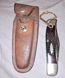 CUSTODIA VINTAGE XX 6265 SAB 2 LAME COLTELLO DA CACCIA PIEGHEVOLE - Foto 1 di 10