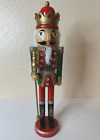 Christmas Wooden Nutcracker Ornaments Traditional King And Soldier Figurine 20"