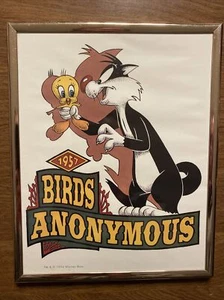 Stampa vintage 1994 Warner Bros Sylvester & Tweety Bird "Birds Anonymous" 10x8 - Foto 1 di 12