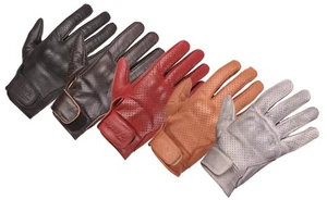 Modeka Hot Classic Motorrad Handschuhe schwarz braun rot Leder Sommerhandschuhe - Bild 1 von 16