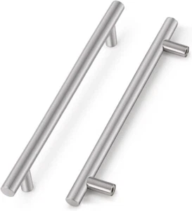 Brushed Nickel Stainless Steel Kitchen Cabinet T Bar Handle (256mm Hole 320mm L) - Picture 1 of 8