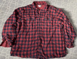 LL Bean Men’s Cotton Lined XXL Red Plaid Shirt - Picture 1 of 7